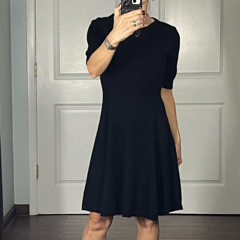 Aqua 100% cashmere black mini dress size S